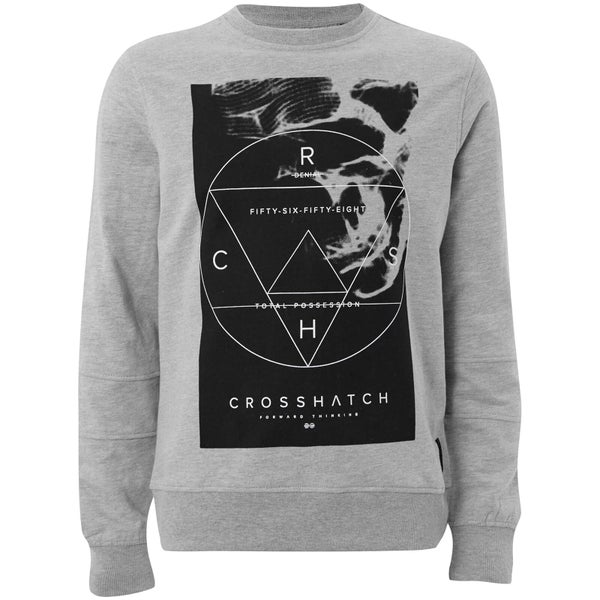 Crosshatch Men's Zerrick Sweatshirt - Light Grey Marl