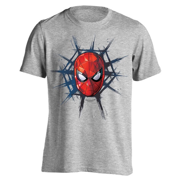 Marvel Spider-Man Men's Spider Web T-Shirt - Light Grey Marl