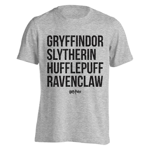 Harry Potter Men's House Names T-Shirt - Light Grey Marl