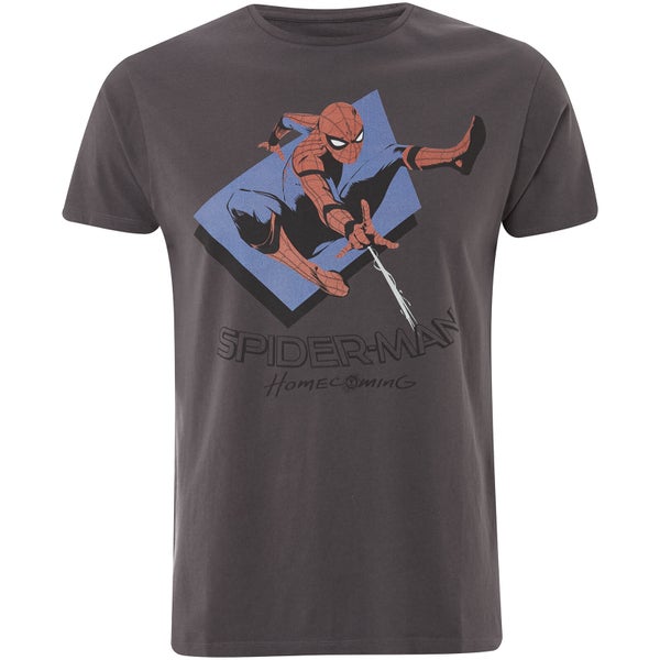 Marvel Spider-Man Spider Jump Männer T-Shirt - Charcoal