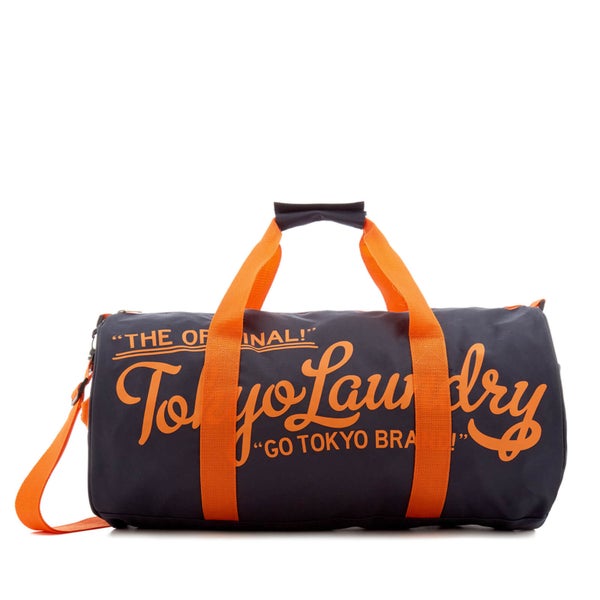Tokyo Laundry Men's Gym Bag - Charcoal/Sunset Orange