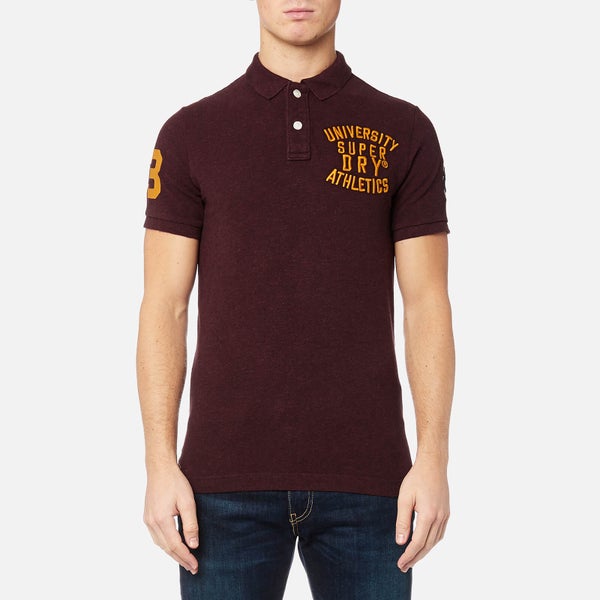Superdry Men's Classic Short Sleeve Superstate Polo Shirt - Dark Berry Grindle