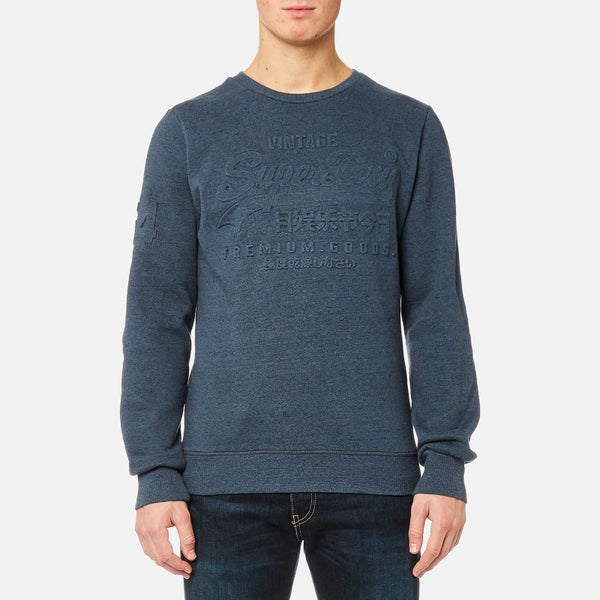 Superdry Men's Premium Goods Crew Sweatshirt - Twilight Blue Grit