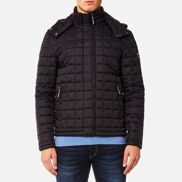 Superdry Men's Box Quilt Fuji Hooded Jacket - Black