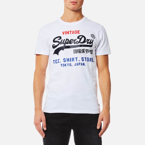 Superdry Men's Shirt Shop Tri Logo T-Shirt - Optic White