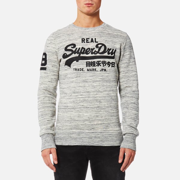 Superdry Men's Vintage Logo Crew Sweatshirt - Side Walk Grey Marl Space Dye
