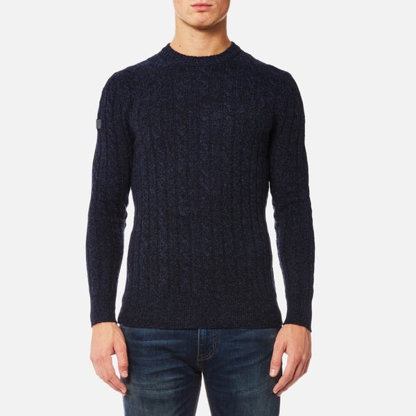 Superdry Men's Harlo Cable Crew Jumper - Imperial Navy
