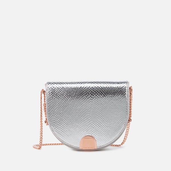 Ted Baker Women's Annii Mini Exotic Detail Moon Bag - Light Grey