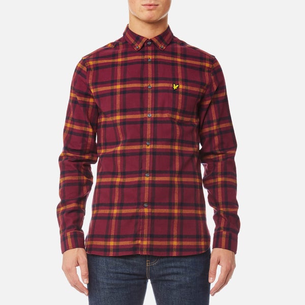 Lyle & Scott Men's Check Flannel Shirt - Claret Jug