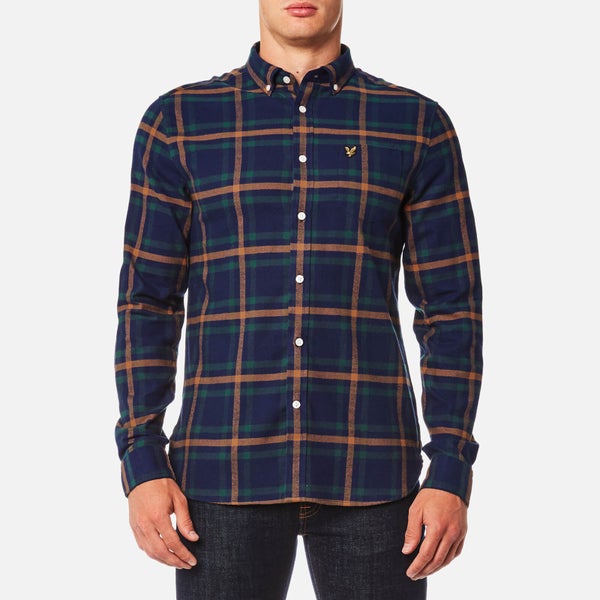 Lyle & Scott Men's Check Flannel Shirt - Navy