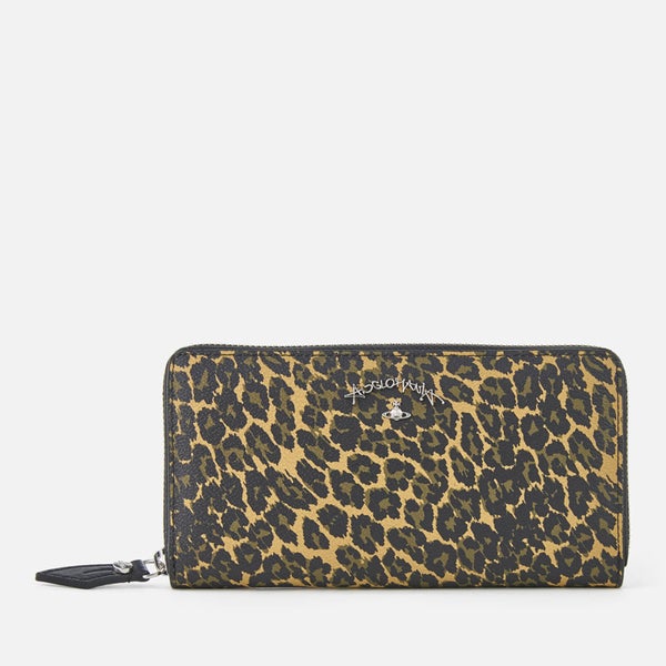 Vivienne Westwood Anglomania Women's Leopard Zip Around Wallet - Green