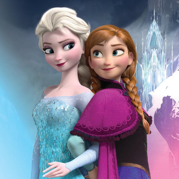 Affiche sur Toile la Reine des Neige Disney Elsa et Anna - 30 cm x 30 cm