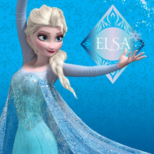 Affiche sur Toile la Reine des Neige Disney Elsa - Bleu 30 cm x 30 cm