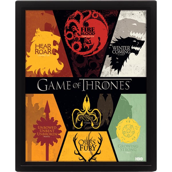 Game of Thrones Sigils 2 10 x 8 Inch 3D Lenticular Poster