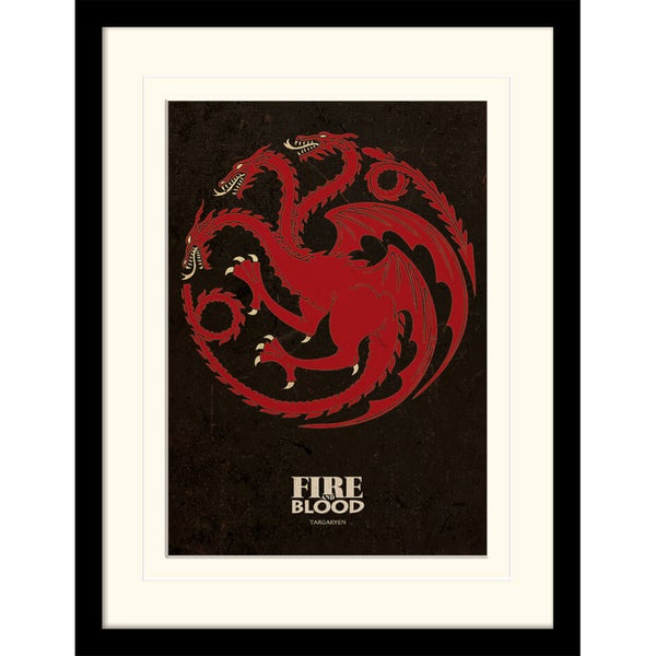 Game of Thrones Targaryen Mounted 30 x 40cm Print