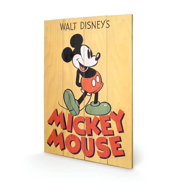 Affiche en Bois Mickey Mouse Disney 40 x 39 cm