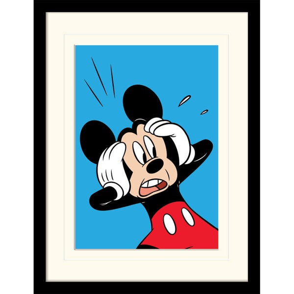 Affiche Encadrée Mickey Mouse Choqué - 30 cm x 40 cm