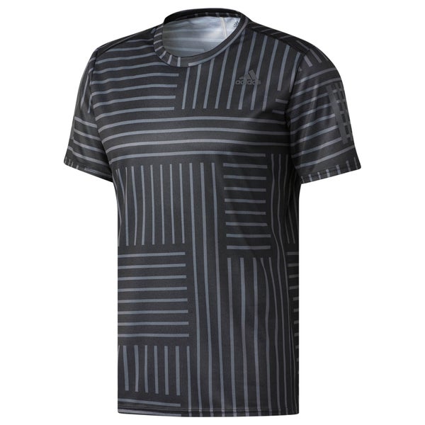 adidas Men's Response Running Printed T-Shirt - Black/White
