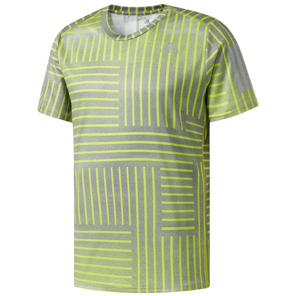 adidas Men's Response Running Printed T-Shirt - Yellow/Grey