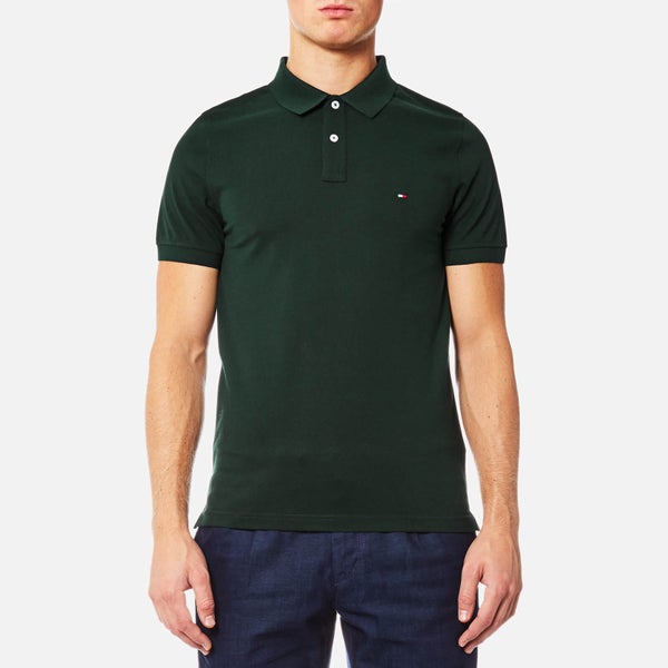 Tommy Hilfiger Men's Luxury Slim Fit Short Sleeve Polo Shirt - Scarab