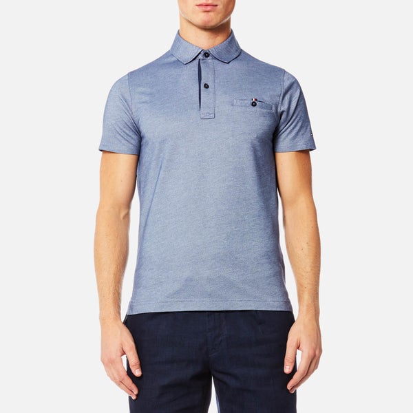 Tommy Hilfiger Men's Ronan Twill Short Sleeve Polo Shirt - Light Indigo