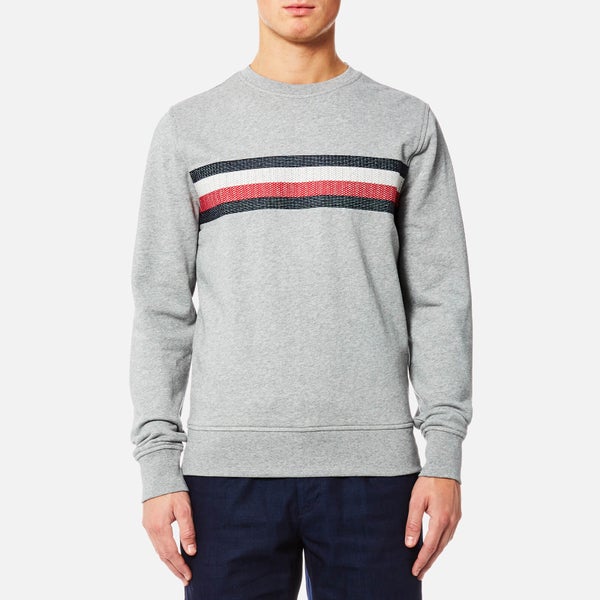 Tommy Hilfiger Men's Lake Embroidered Crew Neck Long Sleeve Knitted Jumper - Cloud Heather