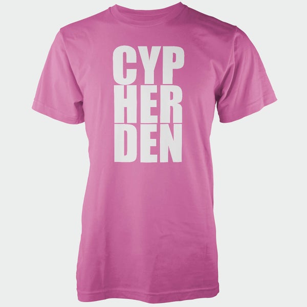 Cypherden White Typography Logo Pink T-Shirt