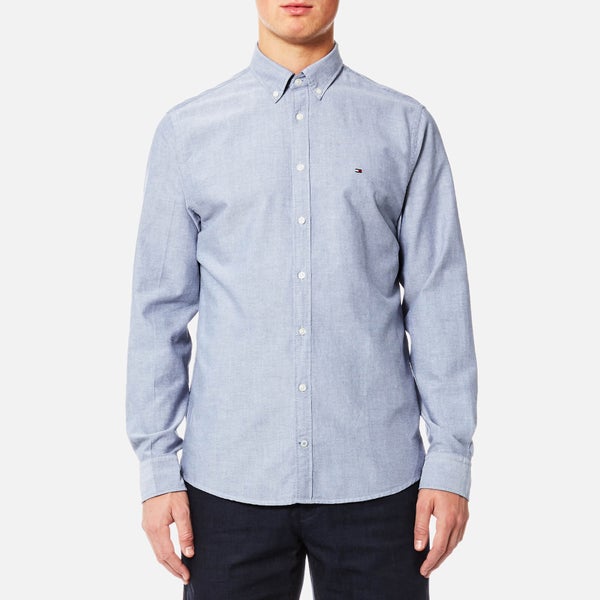 Tommy Hilfiger Men's Engineered Oxford Long Sleeve Shirt - Estate Blue