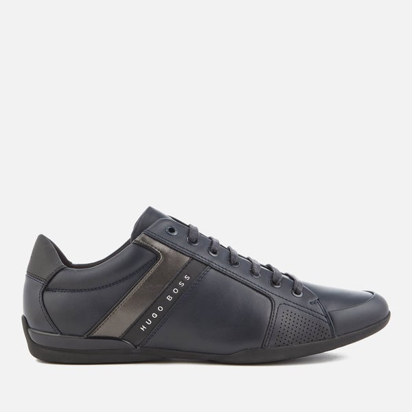 BOSS Green Men's Space Leather Low Profile Trainers - Dark Blue