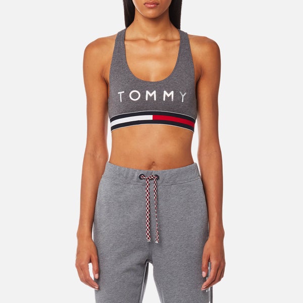 Tommy Hilfiger Women's Active Wear Crop Sports Top - Mid Grey Heather