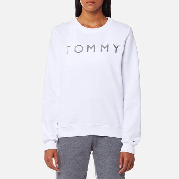 Tommy Hilfiger Women's Heavy Weight Tommy Knitted Sweatshirt - Classic White