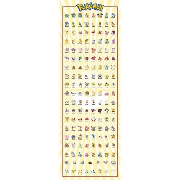 Pokémon Kanto 151 - 53 x 158cm Door Poster