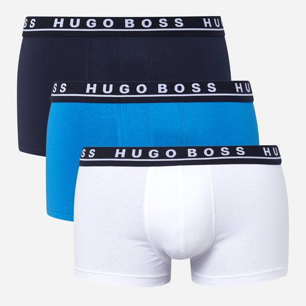 BOSS Hugo Boss Men's 3 Pack Trunk Boxer Shorts - White/Blue/Navy
