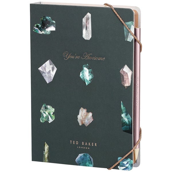 Ted Baker A5 Notebook with Sticky Notes - Linear Gem