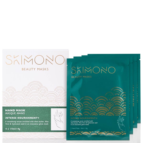 Тканевая питательная маска-перчатки для рук интенсивного действия Skimono Beauty Hand Mask for Intense Nourishment 4 x 14 мл