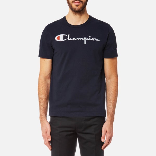 Champion Men's Large Chest Logo Short Sleeve T-Shirt - Navy