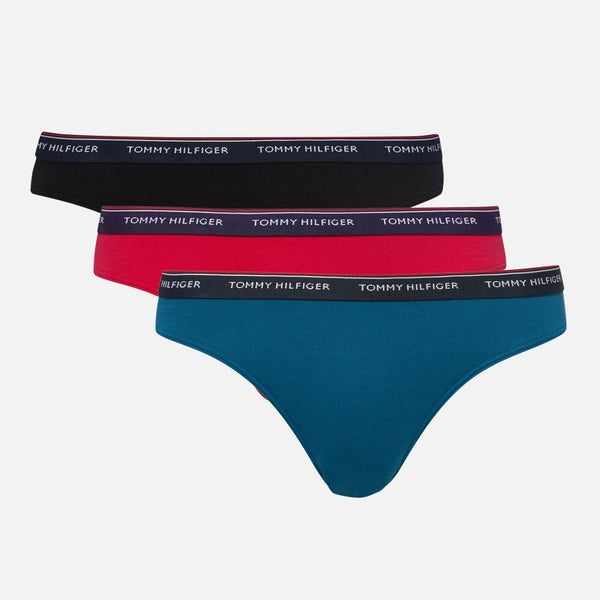 Tommy Hilfiger Women's 3 Pack Bikini Briefs - Crimson/Black/Ink Blue