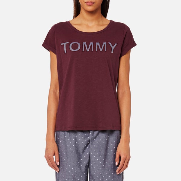 Tommy Hilfiger Women's Logo Short Sleeve T-Shirt - Grape Wine