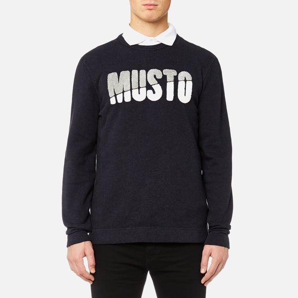 MUSTO Men's Warne Crew Sweatshirt - True Navy Marl