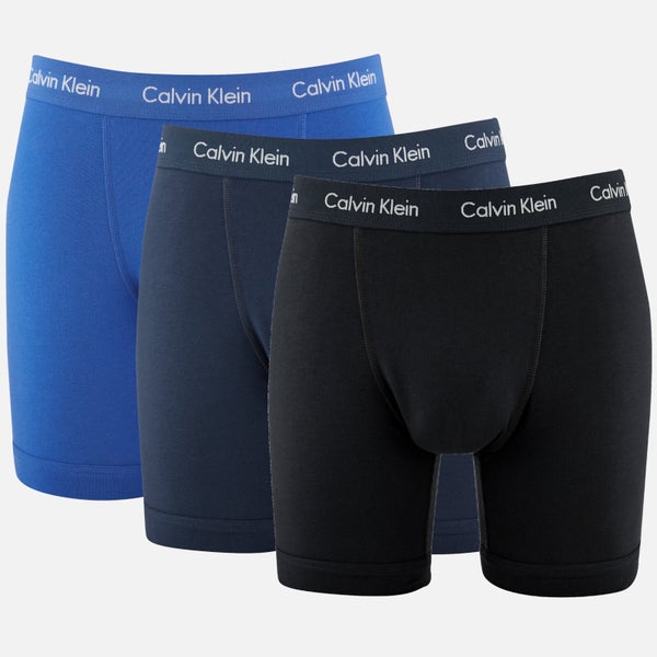 Calvin Klein Men's 3 Pack Boxer Briefs - Blue Shadow/Black/Cobalt Blue