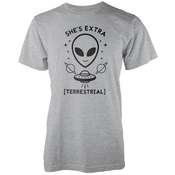 T-Shirt Homme She's Extra Terrestrial - Gris