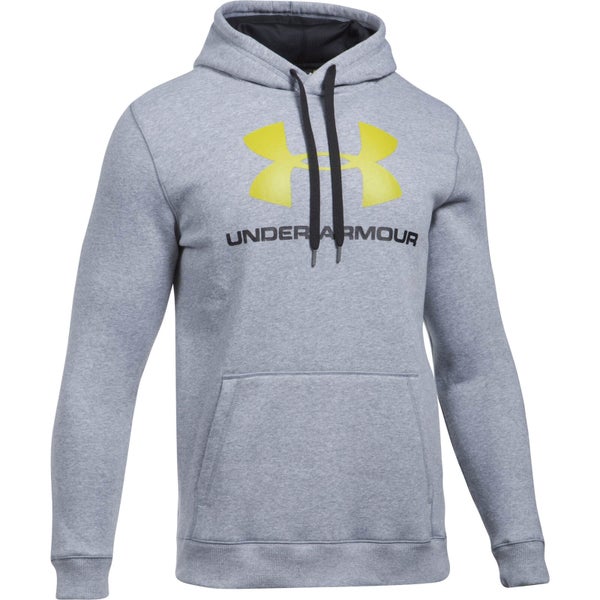 Under Armour Men's Rival Fitted Graphic Hoody - Grey