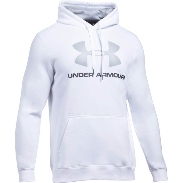 Under Armour Men's Rival Fitted Graphic Hoody - White