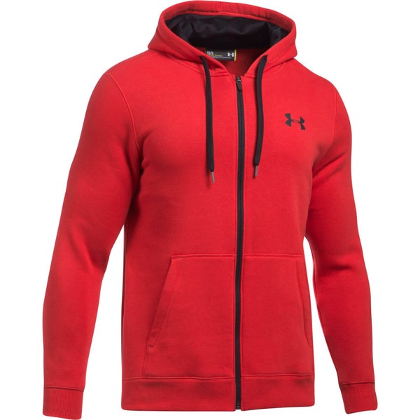 Under Armour Men's Rival Fitted Full Zip Hoody - Red