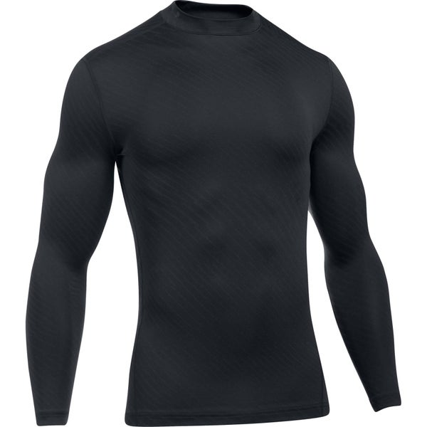 Under Armour Men's Striped Compression Long Sleeve Top - Black