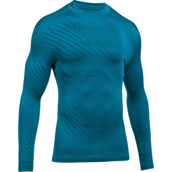 Under Armour Men's Striped Compression Long Sleeve Top - Blue