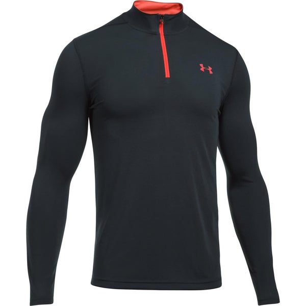 Under Armour Men's Threadborne Fitted 1/4 Zip Long Sleeve Top - Black/Red