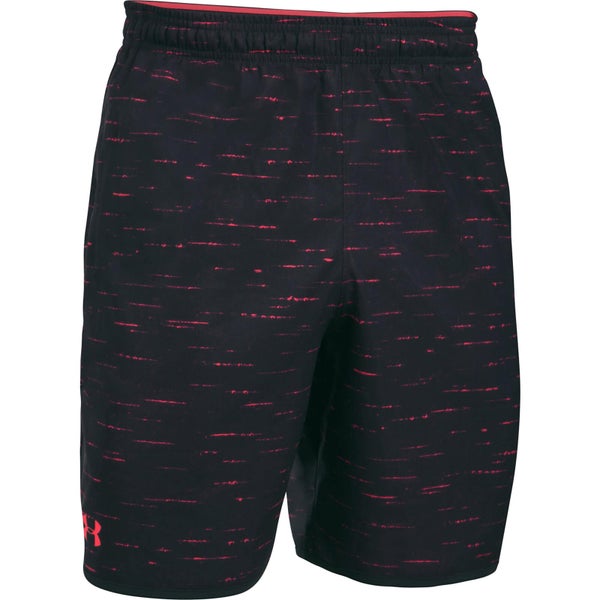 Under Armour Men's Qualifier Printed Shorts - Black/Red