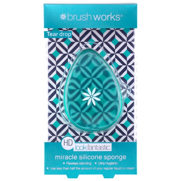 brushworks HD Silicone Miracle Sponge Tear Drop Applicator - Teal LOOKFANTASTIC Exclusive