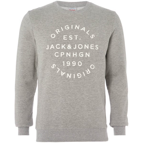 Jack & Jones Originals Men's Soft Neo Sweatshirt - Light Grey Marl